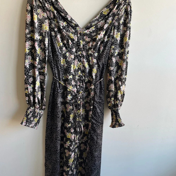 CINQ A SEPT||JESSICA PANELED PRINT MIDI DRESS, Size 10, Like New Retails $425 - Picture 10 of 14
